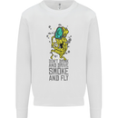 Weed Dont Drink & Drive Smoke and Fly Mens Sweatshirt Jumper White