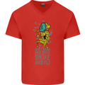 Weed Dont Drink & Drive Smoke and Fly Mens V-Neck Cotton T-Shirt Red
