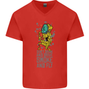 Weed Dont Drink & Drive Smoke and Fly Mens V-Neck Cotton T-Shirt Red