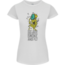 Weed Dont Drink & Drive Smoke and Fly Womens Petite Cut T-Shirt White