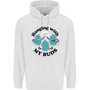 Weed Hanging With My Buds Cannabis Funny Childrens Kids Hoodie White