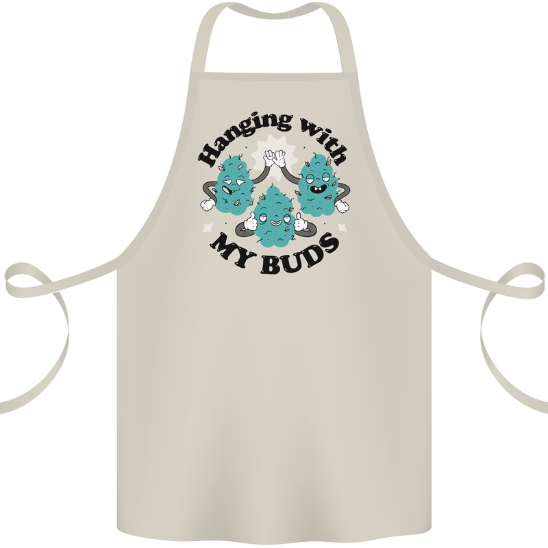 Weed Hanging With My Buds Cannabis Funny Cotton Apron 100% Organic Natural
