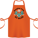 Weed Hanging With My Buds Cannabis Funny Cotton Apron 100% Organic Orange
