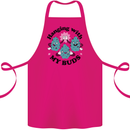 Weed Hanging With My Buds Cannabis Funny Cotton Apron 100% Organic Pink