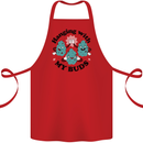Weed Hanging With My Buds Cannabis Funny Cotton Apron 100% Organic Red
