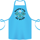Weed Hanging With My Buds Cannabis Funny Cotton Apron 100% Organic Turquoise