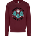 Weed Hanging With My Buds Cannabis Funny Kids Sweatshirt Jumper Maroon