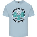 Weed Hanging With My Buds Cannabis Funny Kids T-Shirt Childrens Light Blue