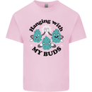 Weed Hanging With My Buds Cannabis Funny Kids T-Shirt Childrens Light Pink