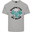 Weed Hanging With My Buds Cannabis Funny Kids T-Shirt Childrens Sports Grey