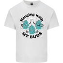 Weed Hanging With My Buds Cannabis Funny Kids T-Shirt Childrens White