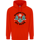 Weed Hanging With My Buds Cannabis Funny Mens 80% Cotton Hoodie Bright Red
