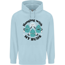 Weed Hanging With My Buds Cannabis Funny Mens 80% Cotton Hoodie Light Blue