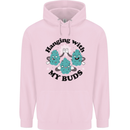 Weed Hanging With My Buds Cannabis Funny Mens 80% Cotton Hoodie Light Pink