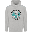 Weed Hanging With My Buds Cannabis Funny Mens 80% Cotton Hoodie Sports Grey