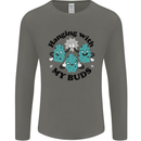 Weed Hanging With My Buds Cannabis Funny Mens Long Sleeve T-Shirt Charcoal