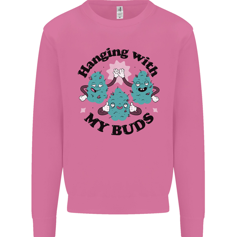 Weed Hanging With My Buds Cannabis Funny Mens Sweatshirt Jumper Azalea