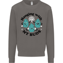 Weed Hanging With My Buds Cannabis Funny Mens Sweatshirt Jumper Charcoal