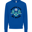 Weed Hanging With My Buds Cannabis Funny Mens Sweatshirt Jumper Royal Blue
