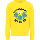 Weed Hanging With My Buds Cannabis Funny Mens Sweatshirt Jumper Yellow