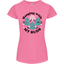Weed Hanging With My Buds Cannabis Funny Womens Petite Cut T-Shirt Azalea