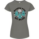 Weed Hanging With My Buds Cannabis Funny Womens Petite Cut T-Shirt Charcoal