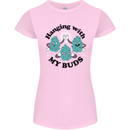 Weed Hanging With My Buds Cannabis Funny Womens Petite Cut T-Shirt Light Pink