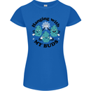 Weed Hanging With My Buds Cannabis Funny Womens Petite Cut T-Shirt Royal Blue