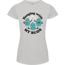Weed Hanging With My Buds Cannabis Funny Womens Petite Cut T-Shirt Sports Grey