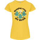 Weed Hanging With My Buds Cannabis Funny Womens Petite Cut T-Shirt Yellow