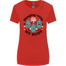Weed Hanging With My Buds Cannabis Funny Womens Wider Cut T-Shirt Red