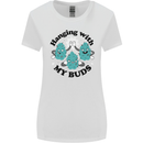 Weed Hanging With My Buds Cannabis Funny Womens Wider Cut T-Shirt White