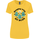 Weed Hanging With My Buds Cannabis Funny Womens Wider Cut T-Shirt Yellow
