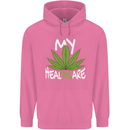 Weed My HealTHCare Cannabis Funny THC Childrens Kids Hoodie Azalea