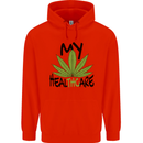 Weed My HealTHCare Cannabis Funny THC Childrens Kids Hoodie Bright Red