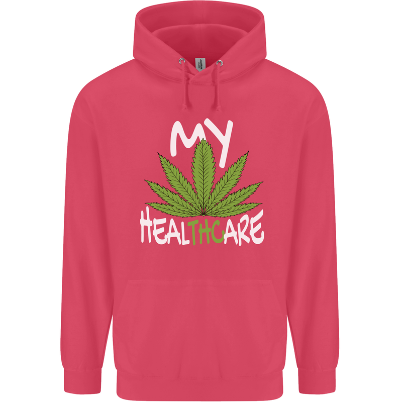 Weed My HealTHCare Cannabis Funny THC Childrens Kids Hoodie Heliconia