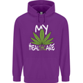 Weed My HealTHCare Cannabis Funny THC Childrens Kids Hoodie Purple