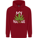 Weed My HealTHCare Cannabis Funny THC Childrens Kids Hoodie Red