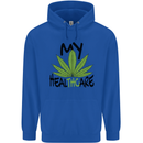 Weed My HealTHCare Cannabis Funny THC Childrens Kids Hoodie Royal Blue
