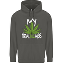Weed My HealTHCare Cannabis Funny THC Childrens Kids Hoodie Storm Grey