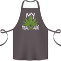Weed My HealTHCare Cannabis Funny THC Cotton Apron 100% Organic Dark Grey