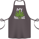 Weed My HealTHCare Cannabis Funny THC Cotton Apron 100% Organic Dark Grey