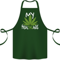 Weed My HealTHCare Cannabis Funny THC Cotton Apron 100% Organic Forest Green