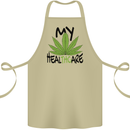 Weed My HealTHCare Cannabis Funny THC Cotton Apron 100% Organic Khaki