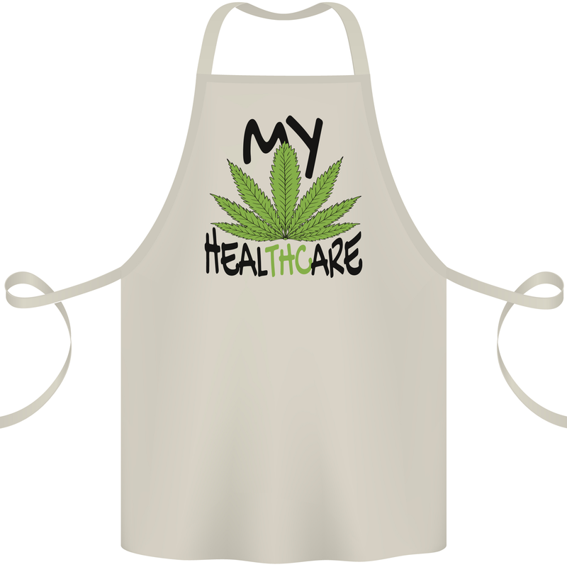 Weed My HealTHCare Cannabis Funny THC Cotton Apron 100% Organic Natural