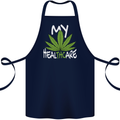 Weed My HealTHCare Cannabis Funny THC Cotton Apron 100% Organic Navy Blue