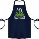 Weed My HealTHCare Cannabis Funny THC Cotton Apron 100% Organic Navy Blue