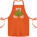Weed My HealTHCare Cannabis Funny THC Cotton Apron 100% Organic Orange