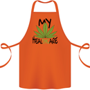 Weed My HealTHCare Cannabis Funny THC Cotton Apron 100% Organic Orange