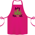 Weed My HealTHCare Cannabis Funny THC Cotton Apron 100% Organic Pink